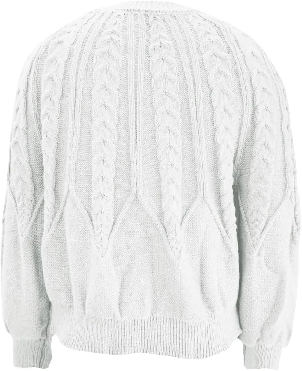 slqdgmryz Cable Knit Sweater Women Oversized Crewneck Cute Fall Sweaters Casual Long Sleeve Chunky Pullover Winter Clothes