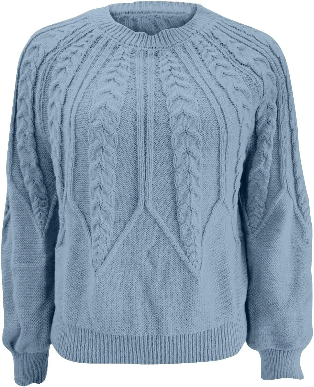 slqdgmryz Cable Knit Sweater Women Oversized Crewneck Cute Fall Sweaters Casual Long Sleeve Chunky Pullover Winter Clothes