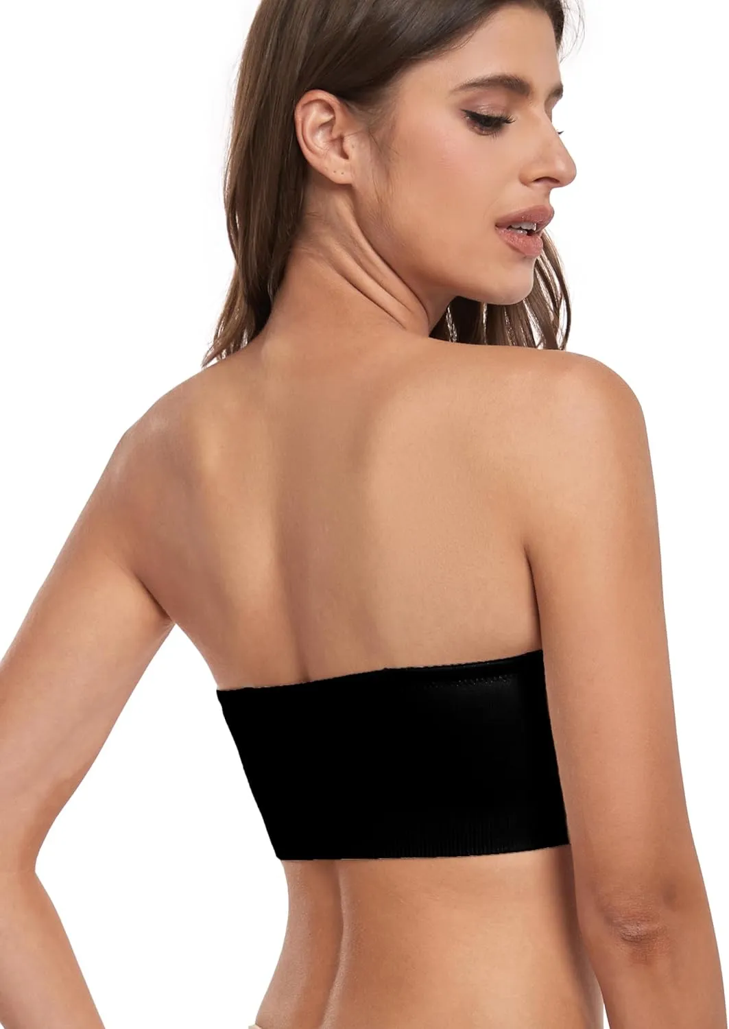 Strapless Bra for Women-Convertible Comfort Bandeau Bra with Non-Slip Silicone,Seamless Wirefree Padded Bralette