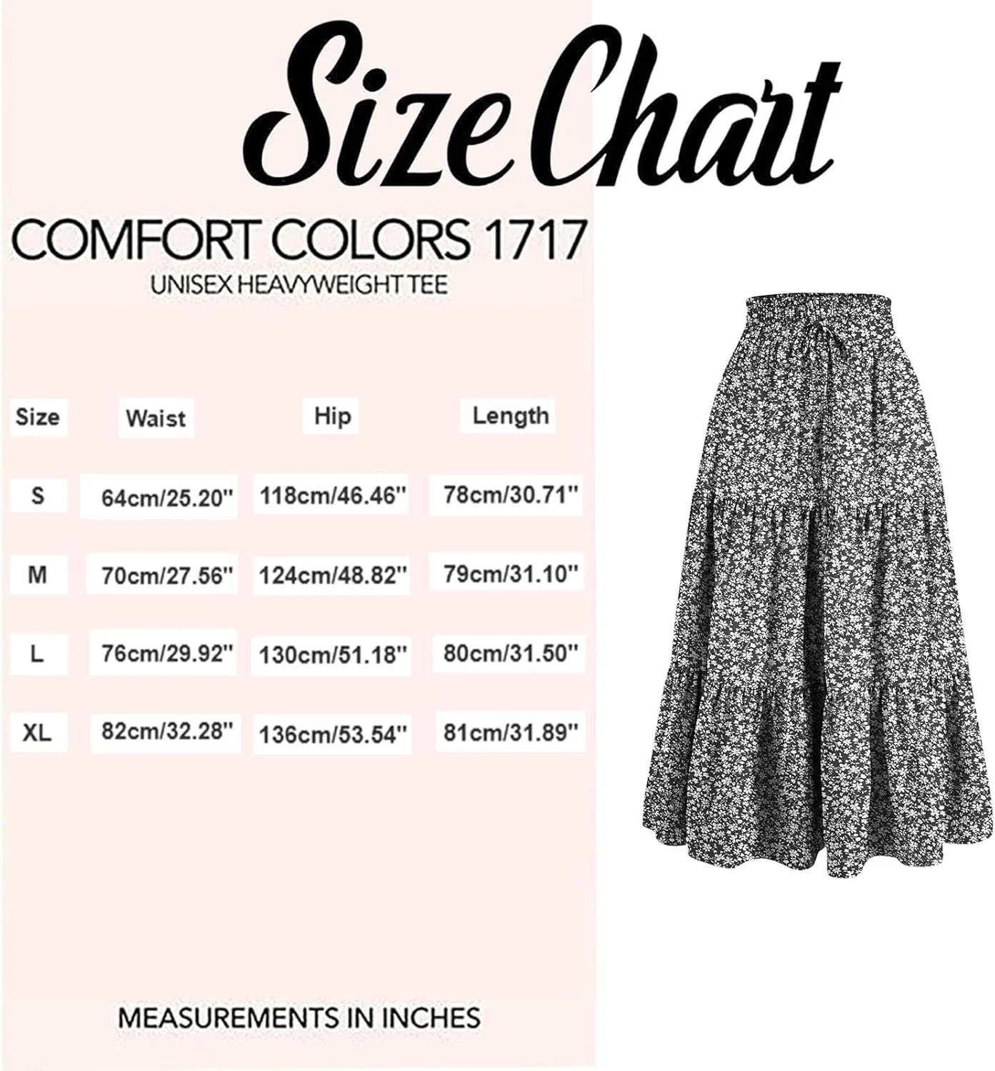 Summer Beach Boho Floral Maxi Skirt Women Elastic High Waist Tiered Pleated Flowy Long Casual Skirt