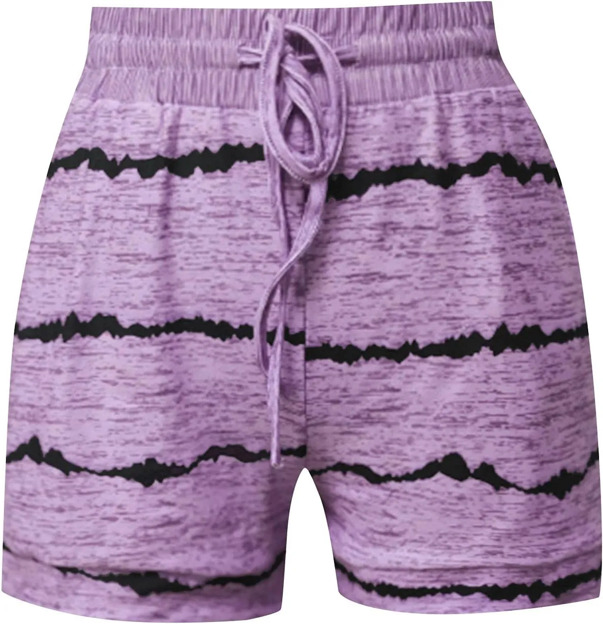 Summer Printed Cotton Shorts for Women 2024 Casual Elastic High Waist Gym Workout Shorts Drawstring Comfort Sweat Shorts