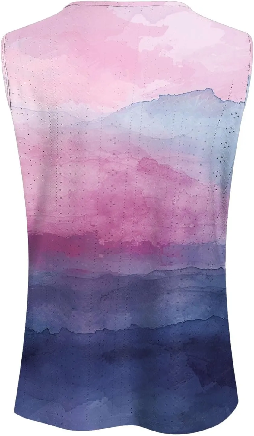 Summer Tank Tops for Women 2025 Trendy Summer V Neck Sleeveless T Shirts Spring Clothes Casual Loose Blouses