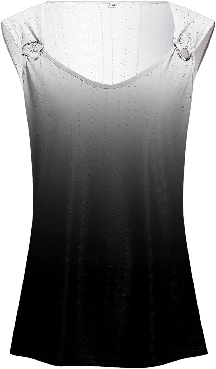 Summer Tank Tops for Women 2025 Trendy Summer V Neck Sleeveless T Shirts Spring Clothes Casual Loose Blouses