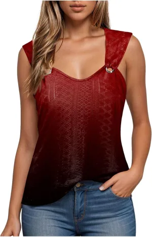 Summer Tank Tops for Women 2025 Trendy Summer V Neck Sleeveless T Shirts Spring Clothes Casual Loose Blouses