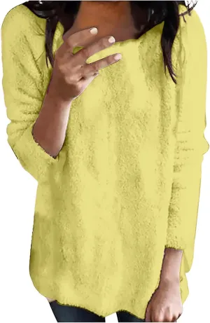 Sweatshirts for Women Comfort Hoodie for Anxiety Long Sleeve Winter Shirts Round Neck Casual Warm Cute Long Tops