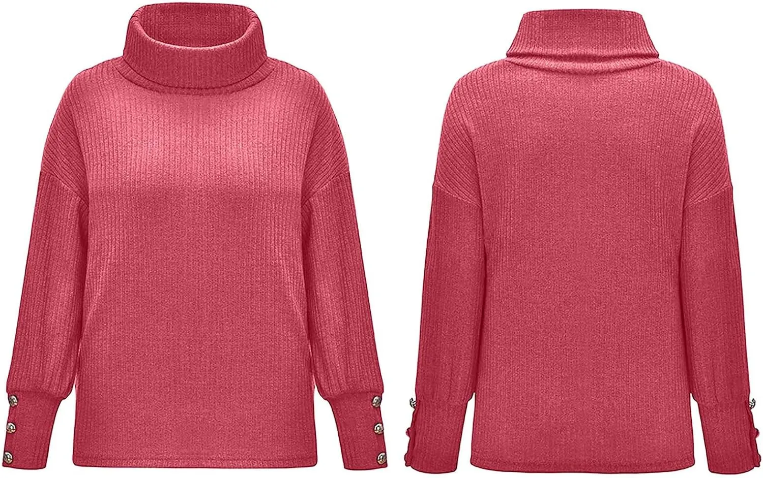 TANGNADE Turtleneck Sweater Women Plus Size Tunic Long Sleeve Cable Knit Sweaters Lightweight Chunky Pullover High Neck