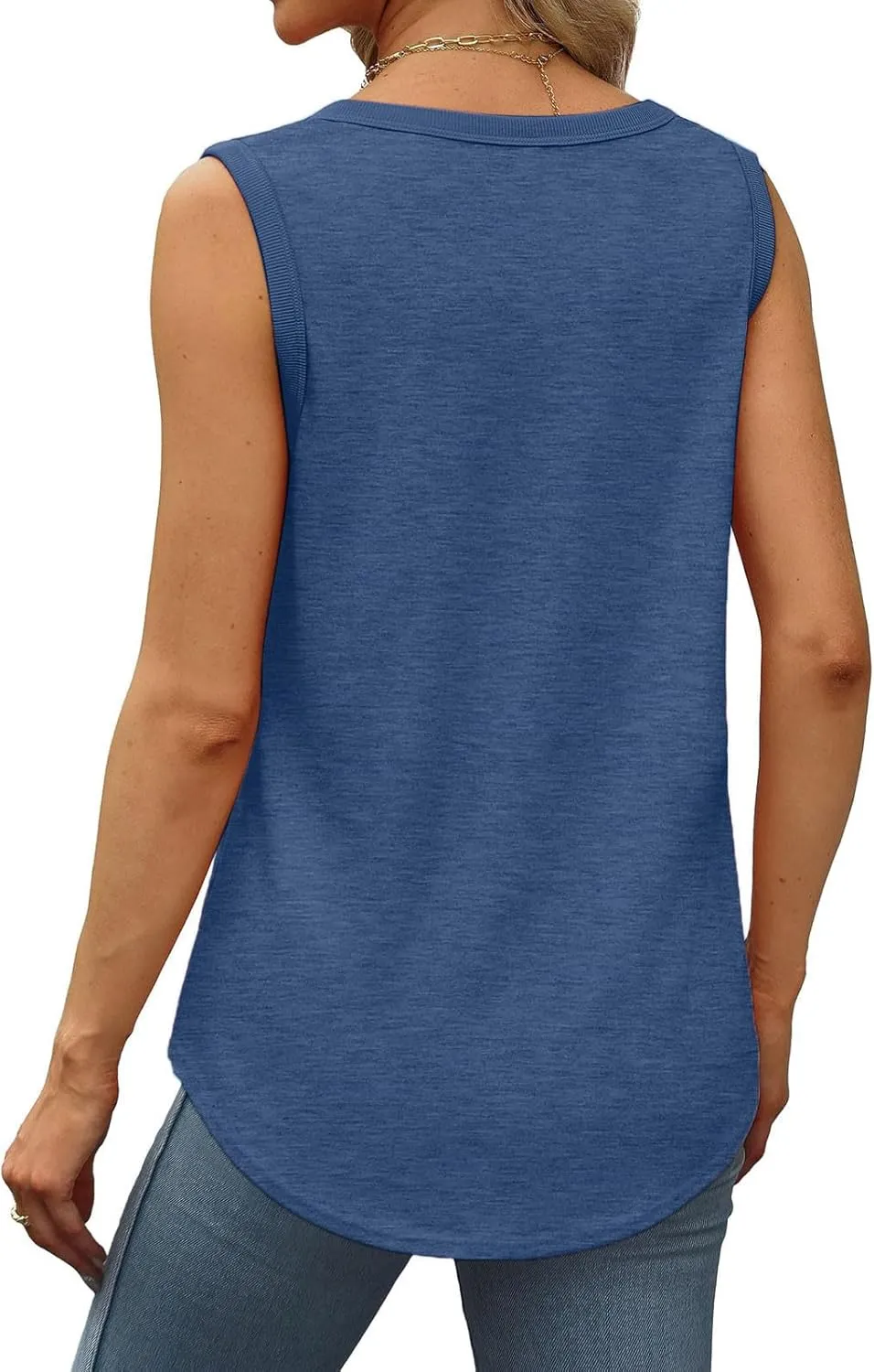 Tank Tops for Women 2025 Summer Sleeveless Ribbed Crewneck Blouse Tshirt Cotton Plus Size Vest Tops Beach Y2k Clothes