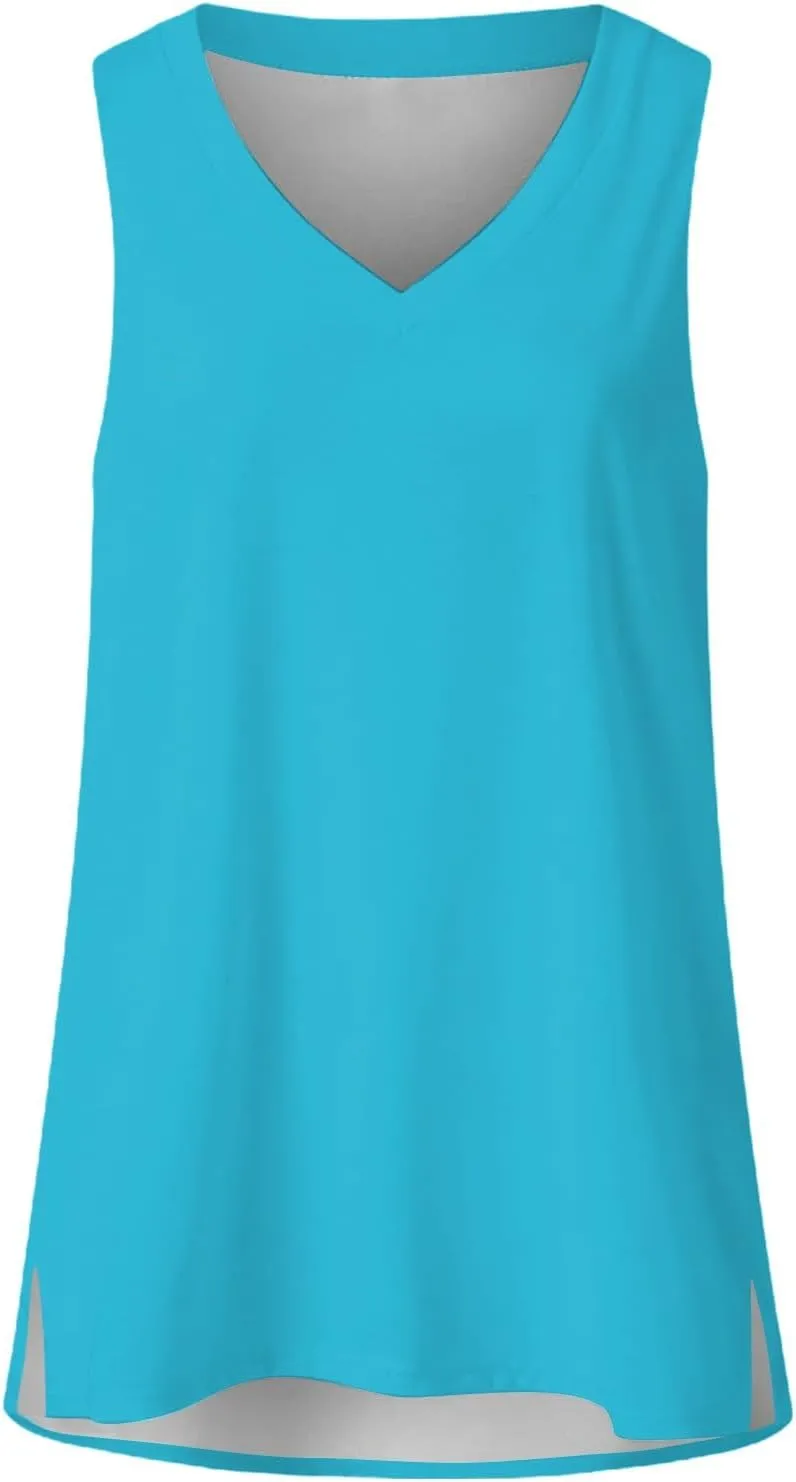 Tank Tops for Women 2025 Summer Sleeveless V Neck Blouses Plus Size Cotton Shirts Casual Vest Tops Beach Y2k Clothes