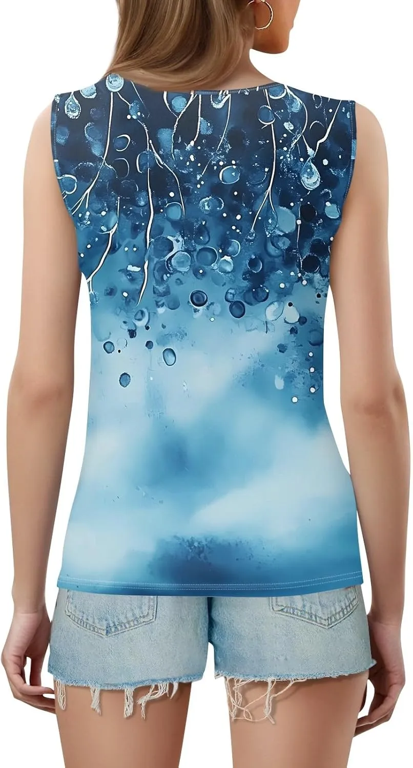 Tank Tops for Women Summer V Neck T Shirts Trendy Sleeveless Basic Tee Loose Fitted Blouse 2025 Fashion