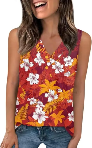 Tank Tops for Women Summer V Neck T Shirts Trendy Sleeveless Basic Tee Loose Fitted Blouse 2025 Fashion