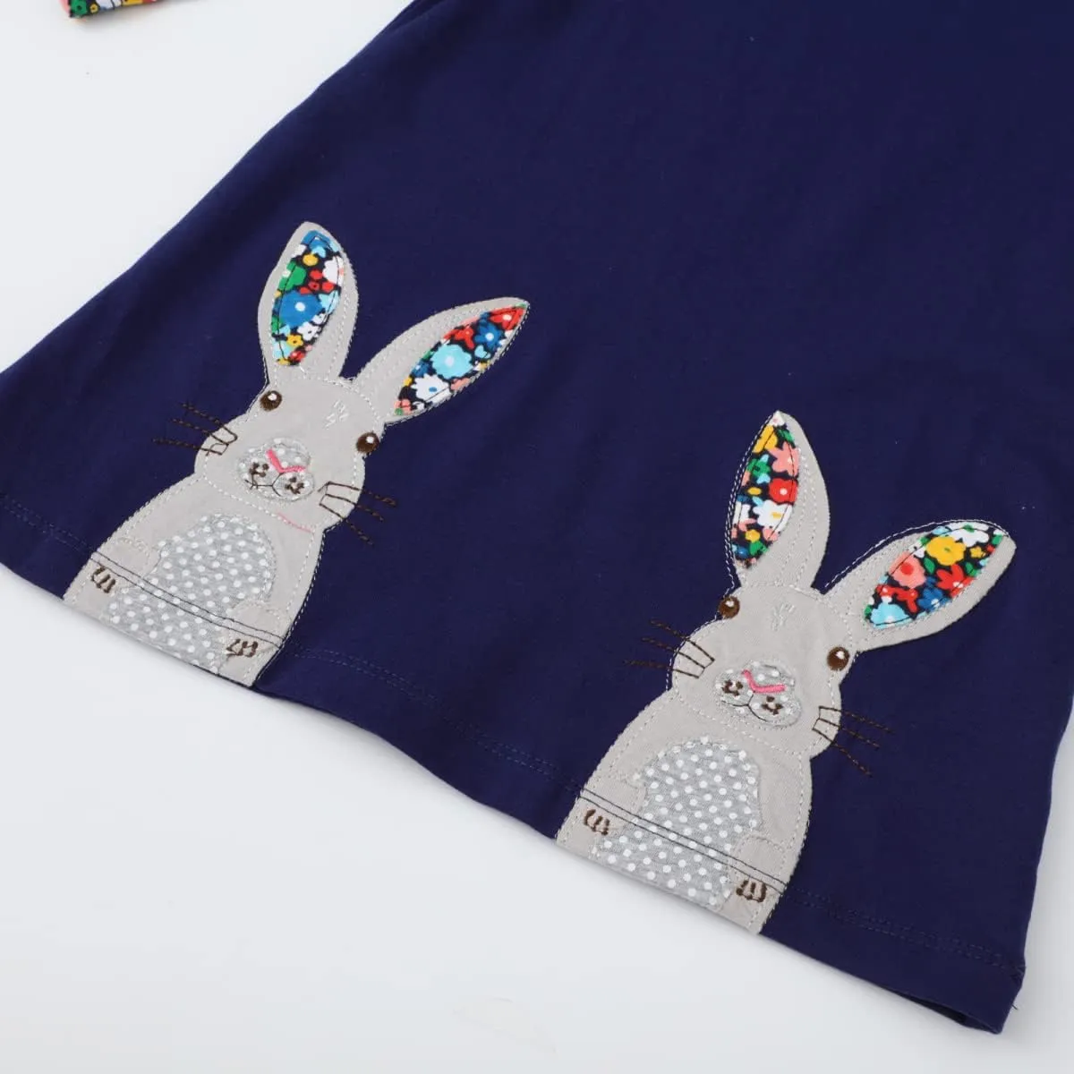 Toddler Girl Long Sleeve Dress Cotton Casual Basic Tunic Dresses Cartoon Applique Dress Kids Fall Winter Clothes
