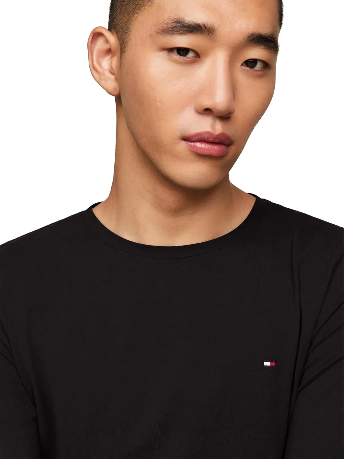 Tommy Hilfiger Men's Long Sleeve Cotton Stretch Basic Slim Fit T-shirts