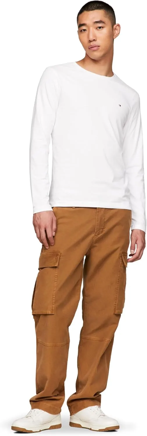 Tommy Hilfiger Men's Long Sleeve Cotton Stretch Basic Slim Fit T-shirts