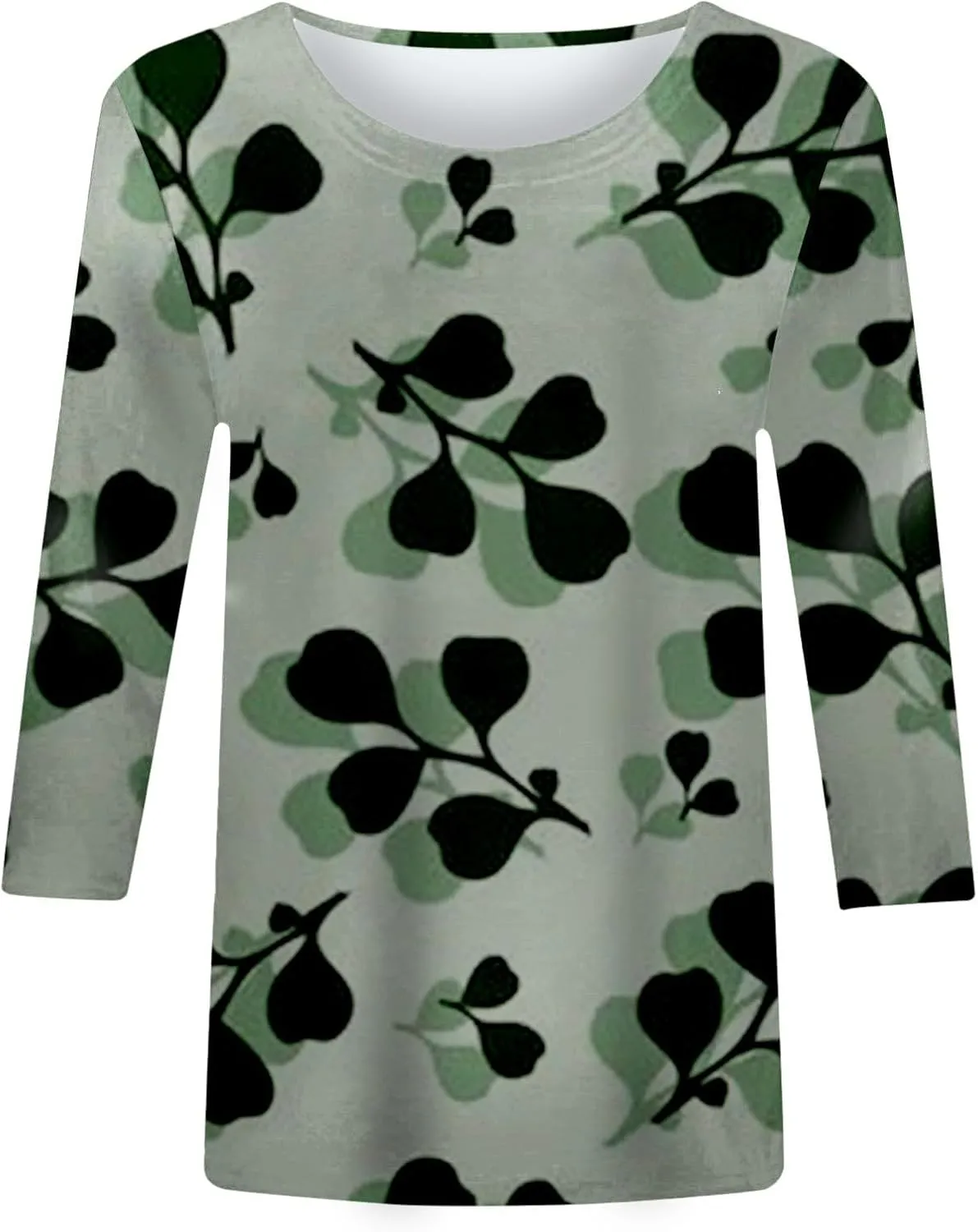 Trendy Tops for Women Fall 2024 Long Sleeve Crew-Neck T Shirts Flower Printing Loose Casual Blouses Loose Sweatshirt