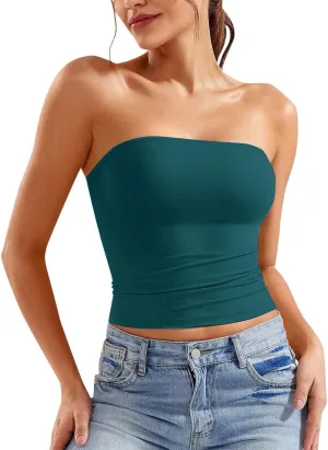 Tube Top for Women Strapless Sleeveless Crop Tops Going Out Party Y2K Bandeau Shirts 2025 Summer Clothes
