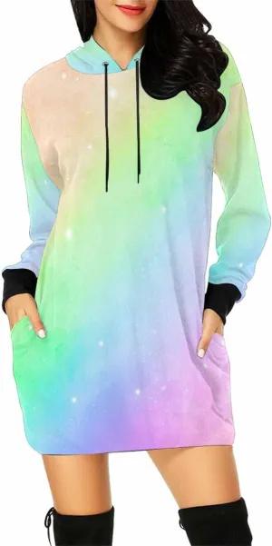 Tunic Dresses For Women Diagonal Ikat Stripes Long Sleeve Dress For Women Lightweight Hoodie Dress Fall Sweatshirts For Women