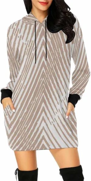 Tunic Dresses For Women Diagonal Ikat Stripes Long Sleeve Dress For Women Lightweight Hoodie Dress Fall Sweatshirts For Women