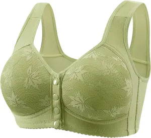Underoutfit Bras for Women,No Underwire Breathable Bras Full Support Front Closure Bras Plus Size Front Button Bras