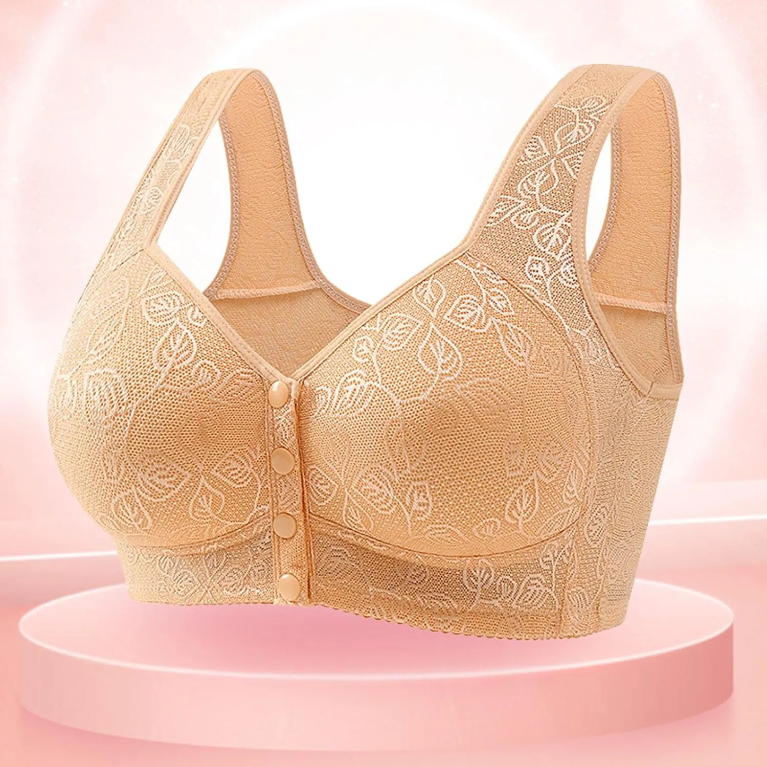 V Neck Criss Cross Back Padded Yoga Bra Bra Gathered Anti Sagging Non Ring Middle and Old Seamless High Impact Yoga