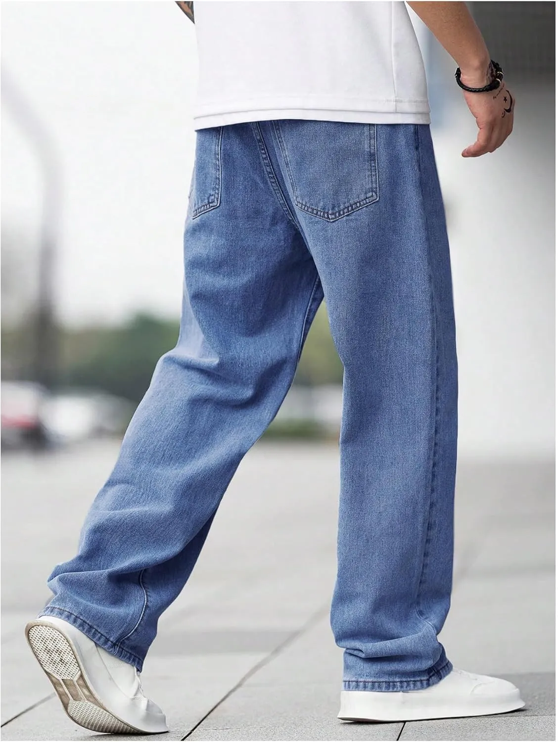 Verdusa Men's Casual Straight Leg Jeans Denim Pants Long Trousers