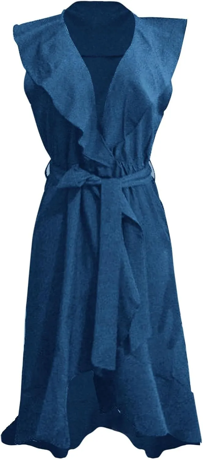 Wedding Guest Dresses for Women 2025 Gowns Evening Party Cocktail Dress Long Split Elegant V Neck Wrap Ruffle Guest Dresses