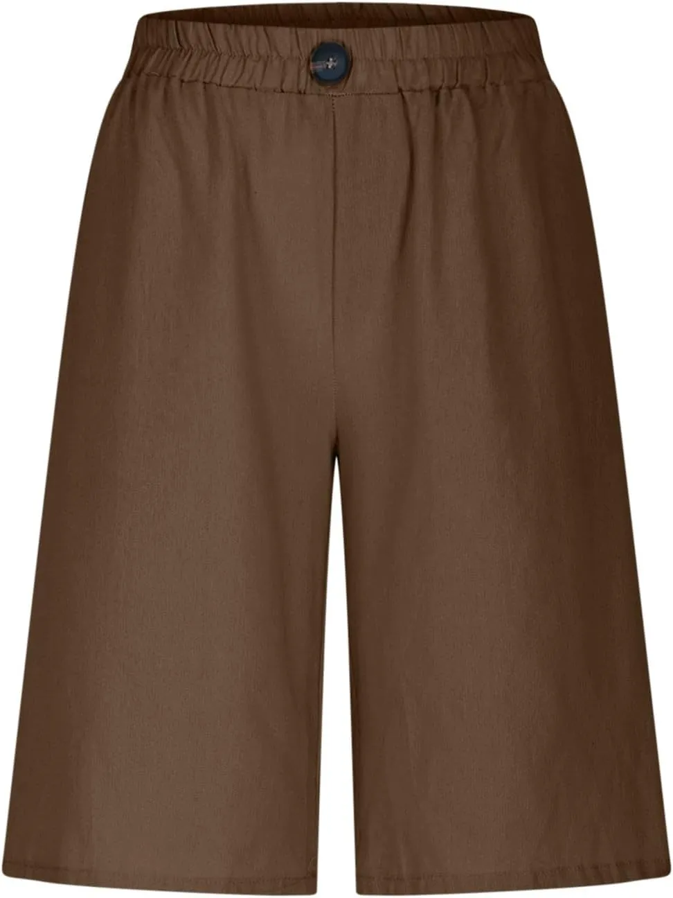 Wide Leg Cotton Linen Shorts for Women High Waisted Comfy Bermuda Shorts Casual Loose Knee Length Pants with Pockets