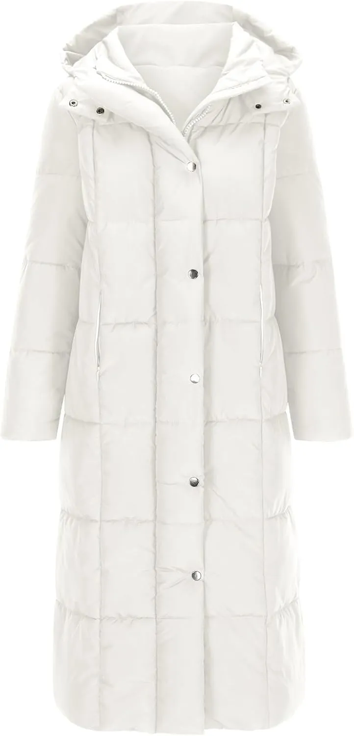 Winter Coats for Women Waterproof Long Winter Coat Thickened Down Alternative Jacket Warm Puffer Jacket Hooded Parka