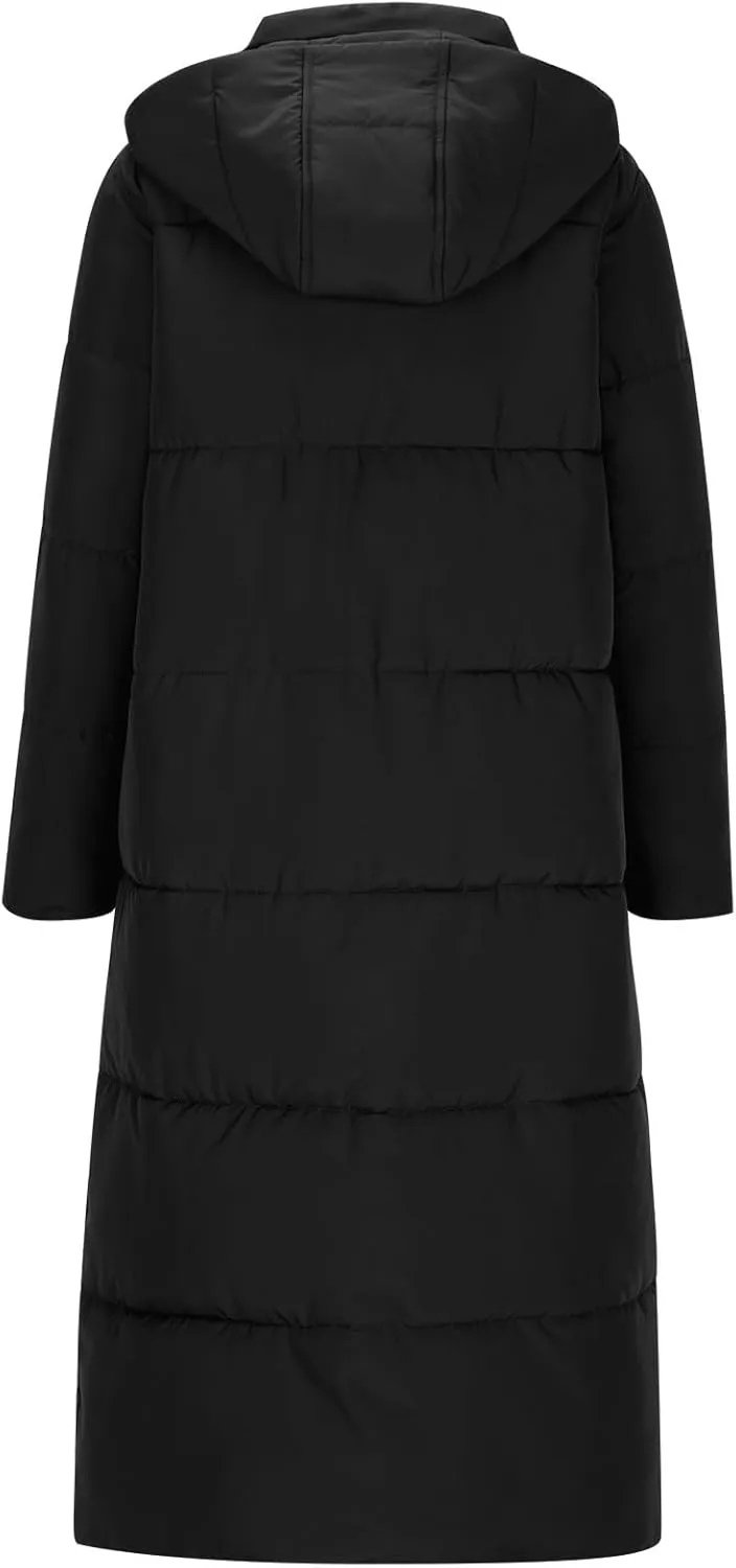 Winter Coats for Women Waterproof Long Winter Coat Thickened Down Alternative Jacket Warm Puffer Jacket Hooded Parka
