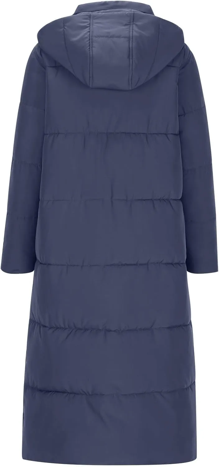 Winter Coats for Women Waterproof Long Winter Coat Thickened Down Alternative Jacket Warm Puffer Jacket Hooded Parka