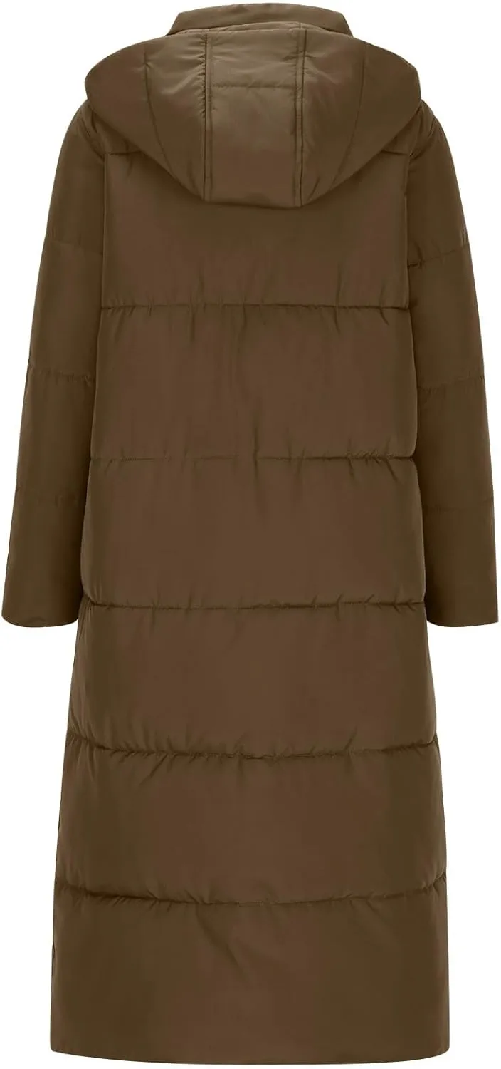 Winter Coats for Women Waterproof Long Winter Coat Thickened Down Alternative Jacket Warm Puffer Jacket Hooded Parka