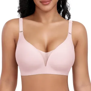 Wireless Bras for Women Lace V Neck No Underwire Bra Braslettes Full Coverage Plus Size Women Bras Wireless Padded