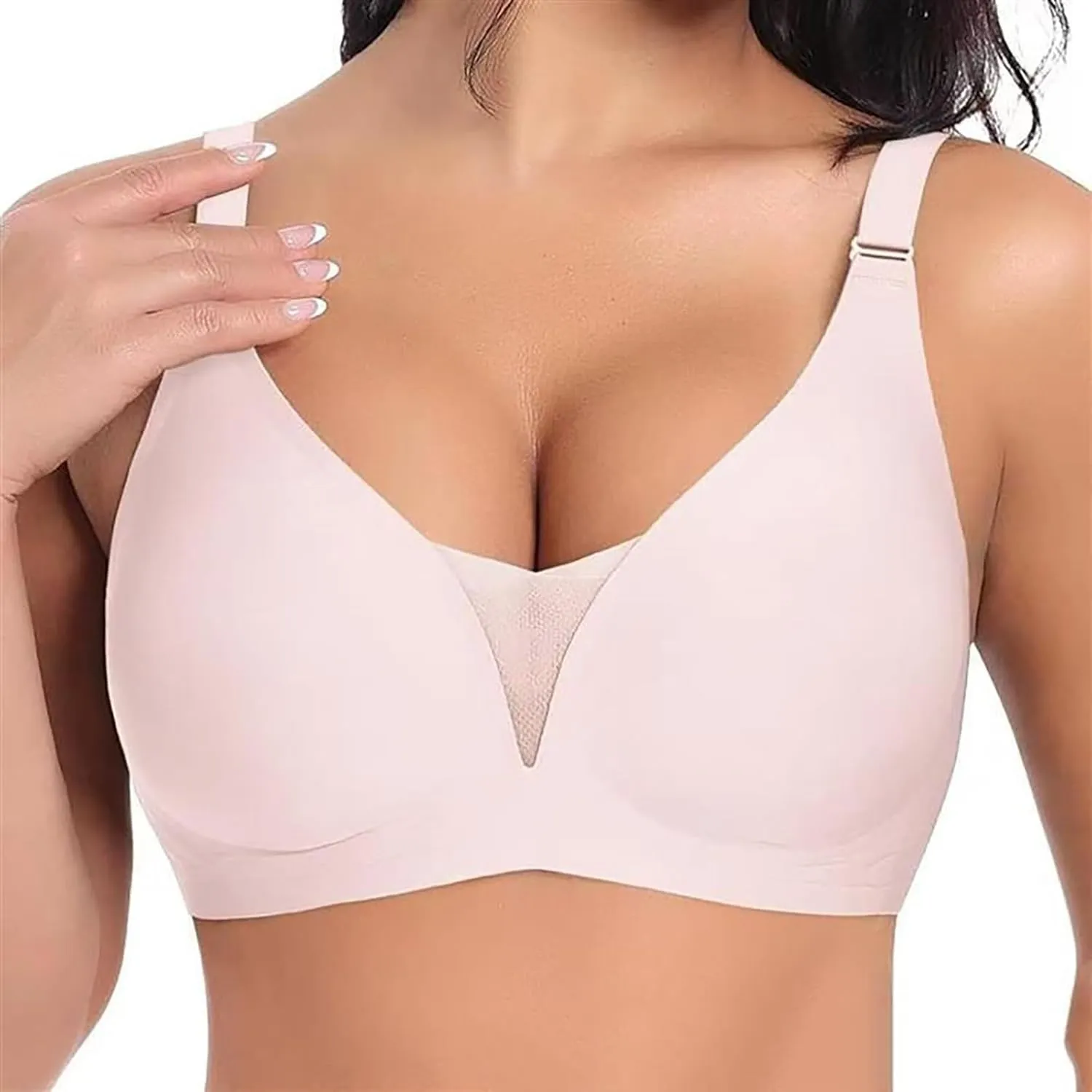 Wireless Bras for Women Lace V Neck No Underwire Bra Braslettes Full Coverage Plus Size Women Bras Wireless Padded