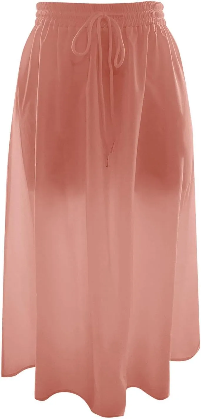 Women Boho Floral Maxi Skirt Elastic High Waist Tiered Pleated Flowy Long Summer Casual Beach Skirt