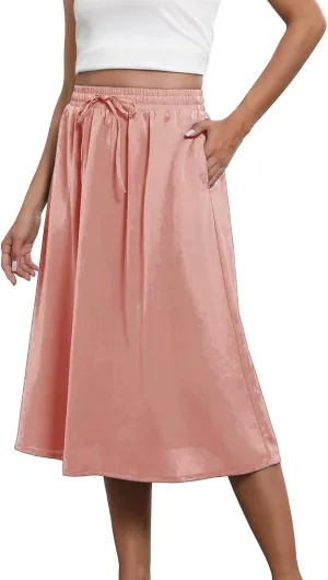 Women Boho Floral Maxi Skirt Elastic High Waist Tiered Pleated Flowy Long Summer Casual Beach Skirt