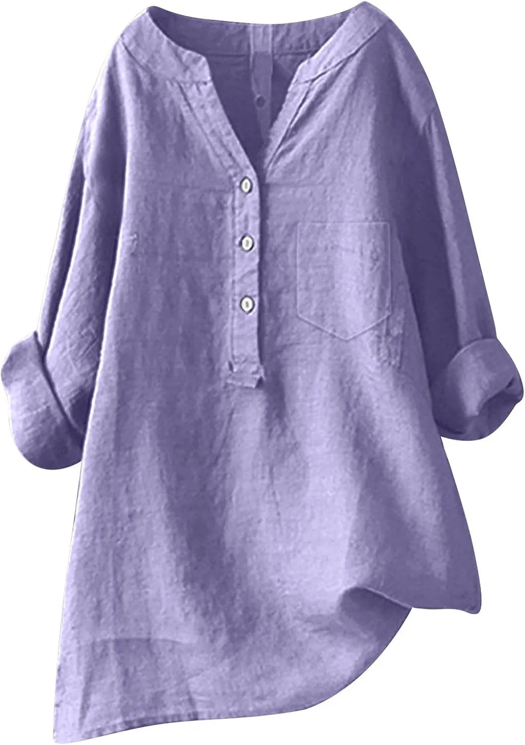 Women Button Up Shirt Plain Short Sleeve Linen Summer Casual Dress Blouse Tops Loose Tee Shirts