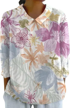 Women Cotton Linen Tops Causal Summer Short Sleeve Oversized T Shirts Crew Neck Loose Blouses Linen Shirts