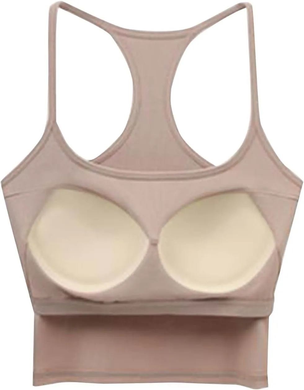 Women Ribbed Racer Back Cami Tops Summer Built in Bra Yoga Workout Tank Top Sexy Form Fitting Square Neck Undershirt