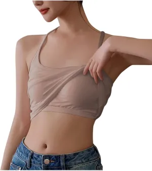 Women Ribbed Racer Back Cami Tops Summer Built in Bra Yoga Workout Tank Top Sexy Form Fitting Square Neck Undershirt