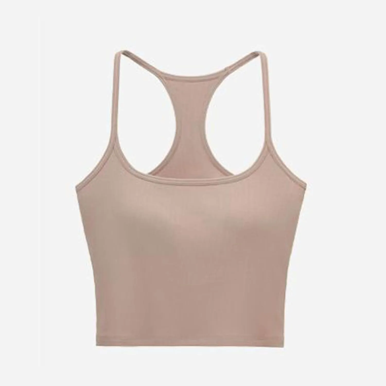 Women Ribbed Racer Back Cami Tops Summer Built in Bra Yoga Workout Tank Top Sexy Form Fitting Square Neck Undershirt