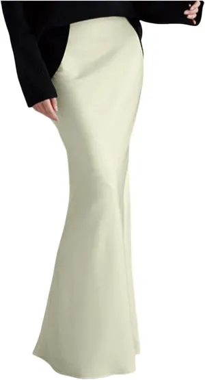 Women Spring Summer Skirt 2024 Silk Elegant High Waist Cocktail Party Wedding Hem Satin Maxi Skirts Corduroy Mini