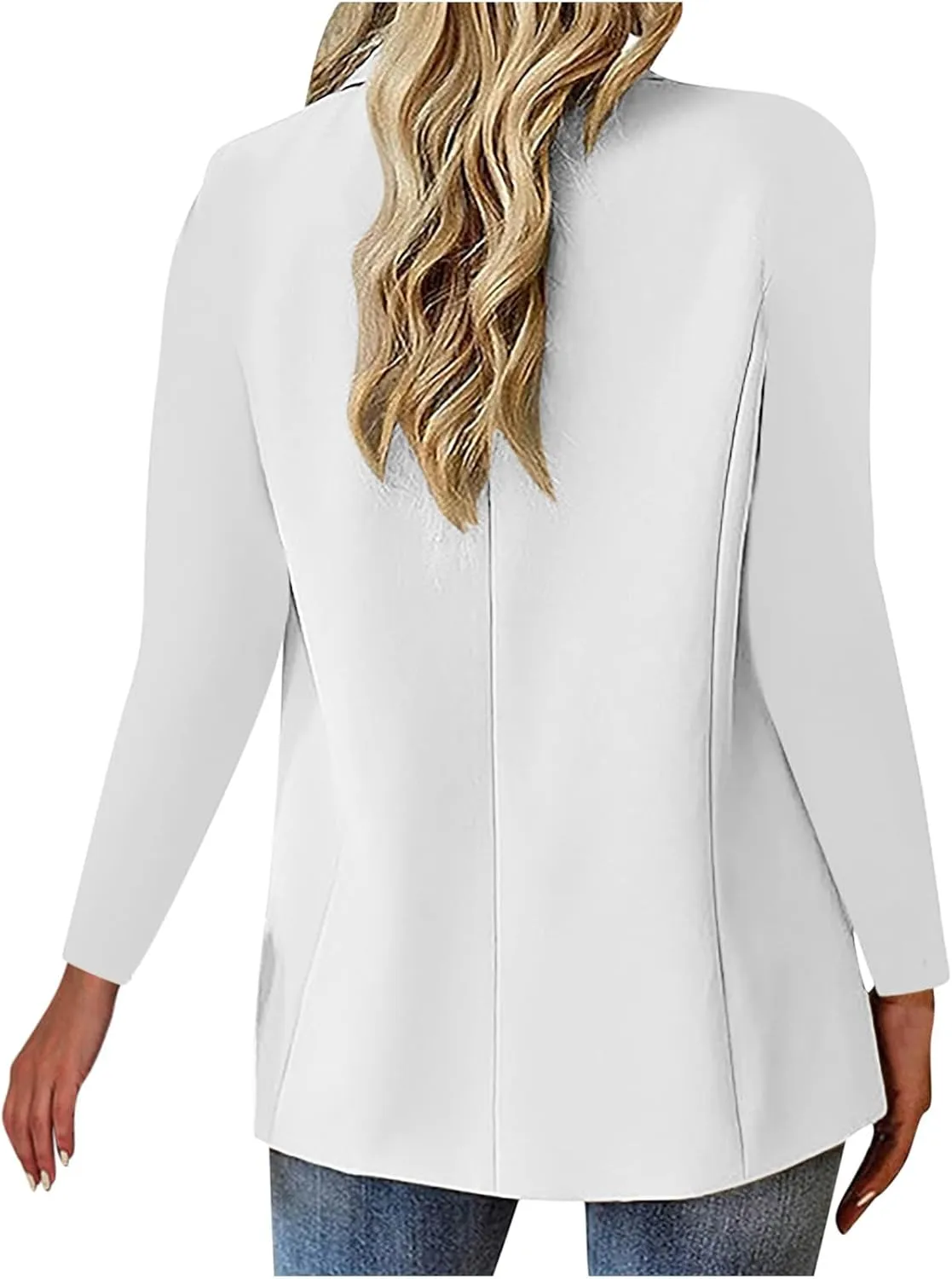 Women's Blazer Casual Business Blazers Long Sleeve Button Down Jacket Office Lapel Suit Coat with Pockets, Small