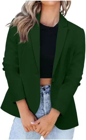Womens Blazers for Work Casual Open Front Blazer Long Sleeve Work Office Jacket Lapel Collar Cardigan Jacket