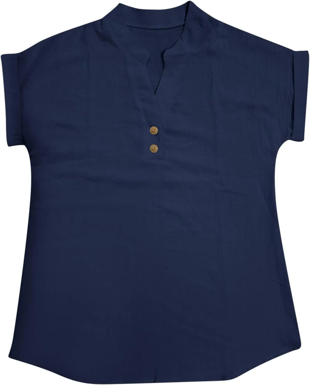 Womens Button Down Shirt V-Neck Long Sleeve Linen Summer Casual Trendy Blouse Tops Loose Tee Tops