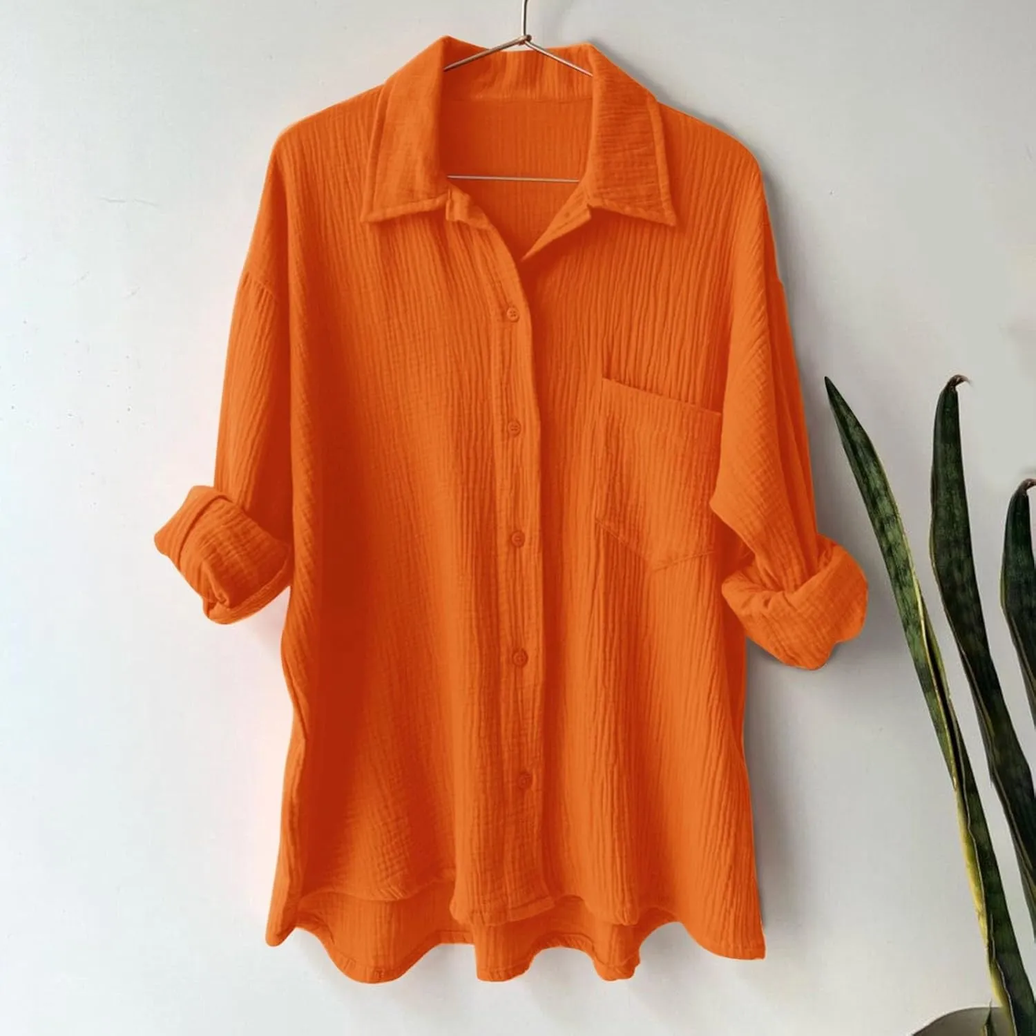 Womens Button Linen Short Sleeve T-Shirts Summer Henley Casual Plus Size Tunic Top V Neck Loose Tshirt