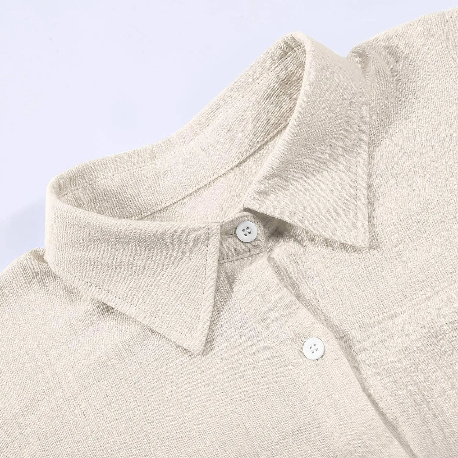 Womens Casual Fashion Solid Color Shirt Loose Fit Breathable Oversized Blouse