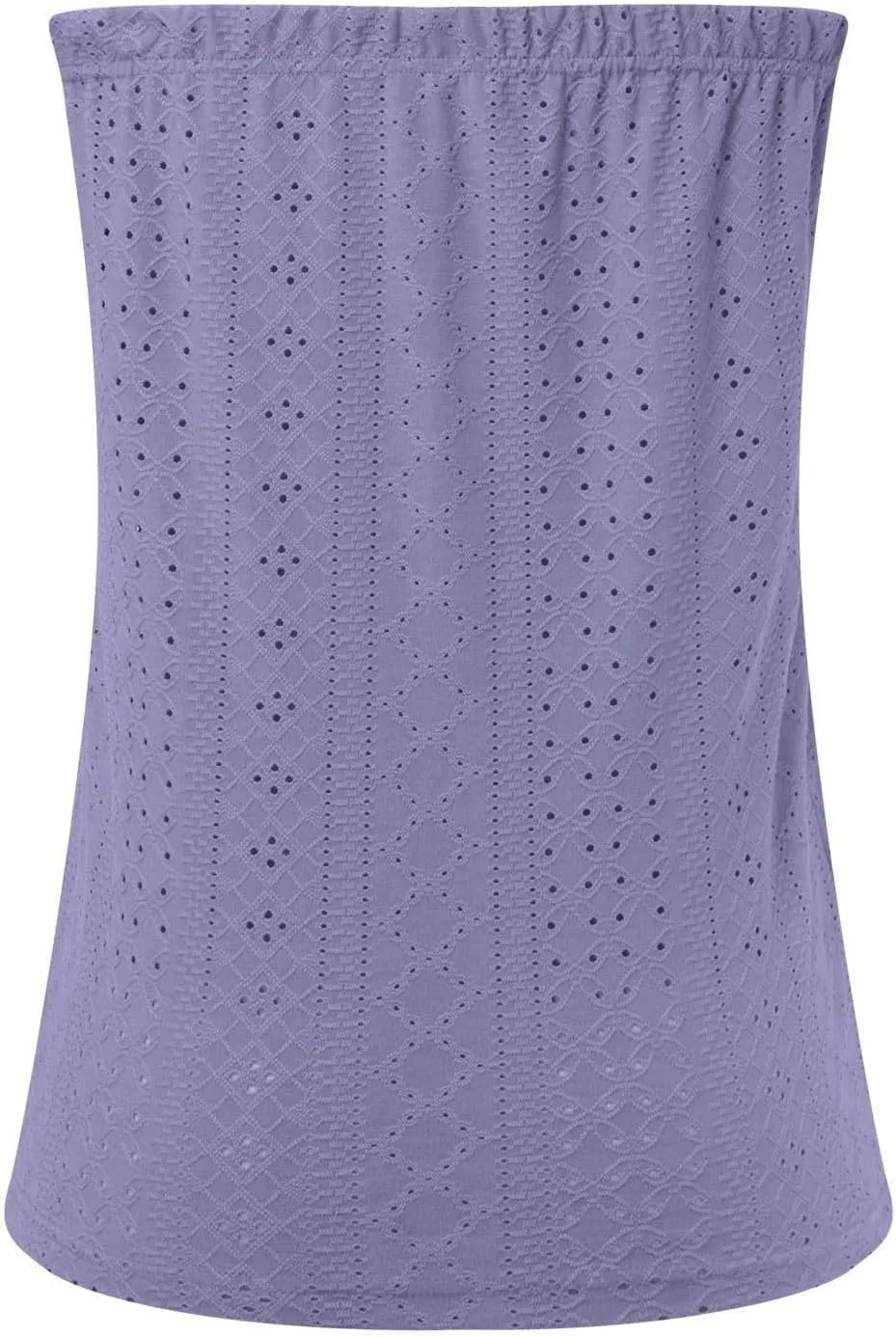 Women's Eyelet Tube Tops Strapless Bandeau Tank Top Casual Summer Sleeveless Shirts Loose Casual Basic Tees