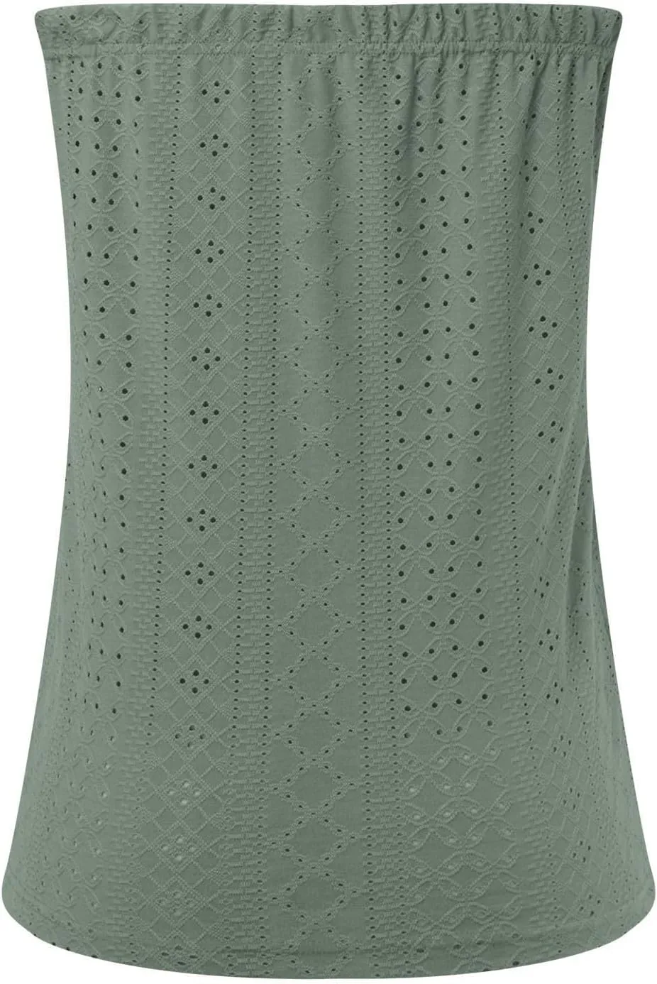 Women's Eyelet Tube Tops Strapless Bandeau Tank Top Casual Summer Sleeveless Shirts Loose Casual Basic Tees