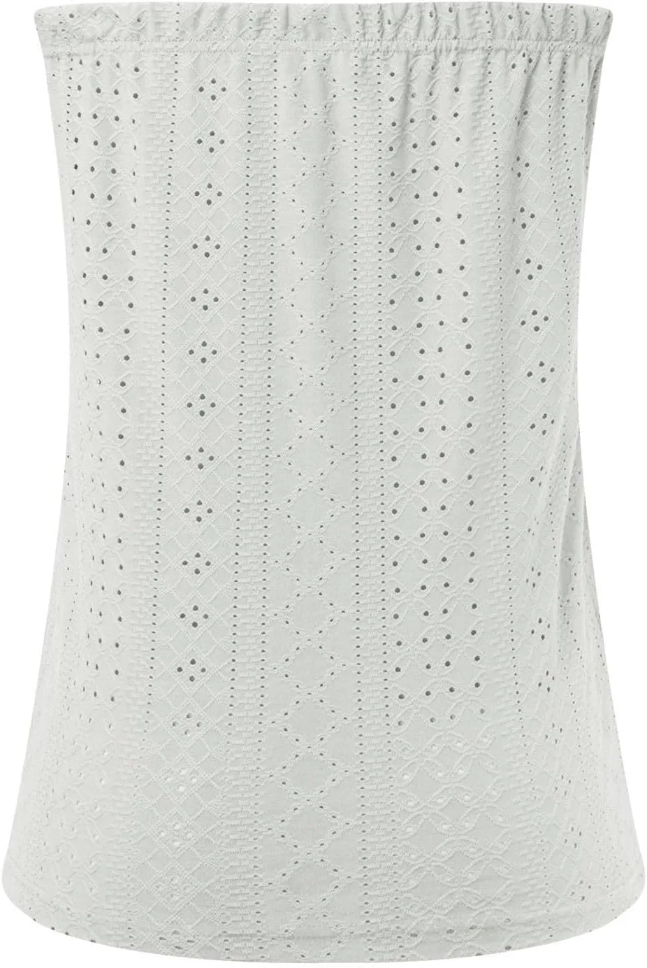 Women's Eyelet Tube Tops Strapless Bandeau Tank Top Casual Summer Sleeveless Shirts Loose Casual Basic Tees