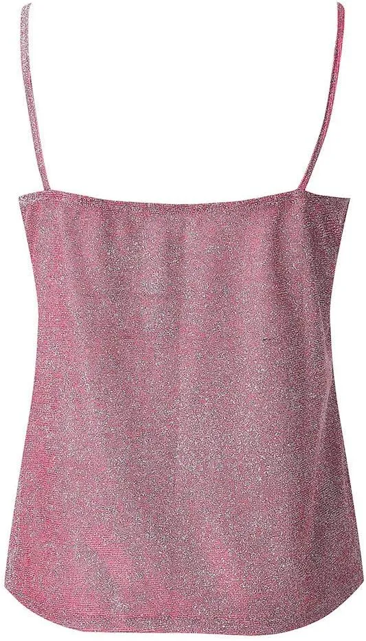 Womens Glitter Sequin Tank Tops Ladies Sexy Sparkle Cami Swing Vest Clubwear