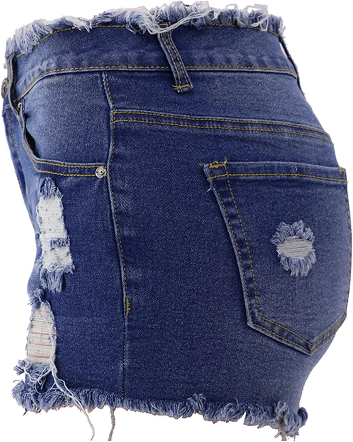 Womens High Waisted Skinny Stretchy Denim Shorts Casual Summer Frayed Raw Hem Distressed Ripped Jeans Hot Shorts